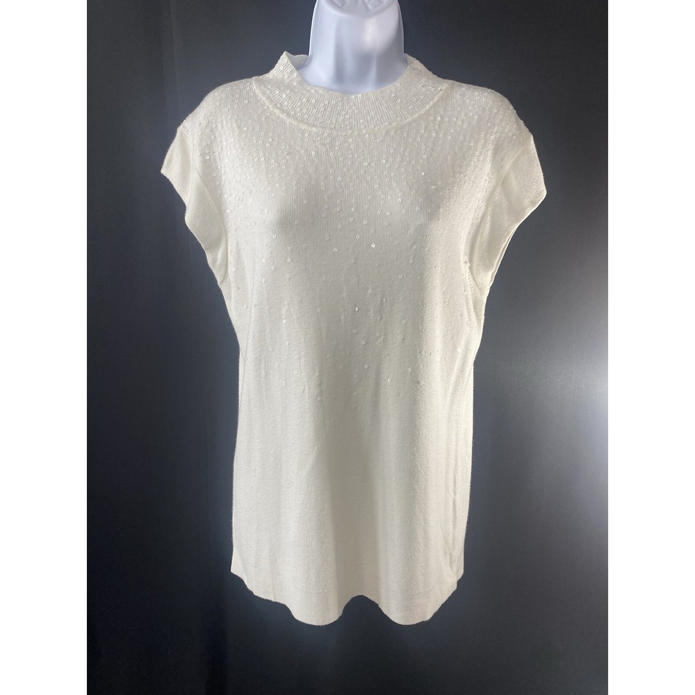 Etoile Womens Knit Sleeveless Sweater Size XL‎  Sparkle Chic Christmas Holidays